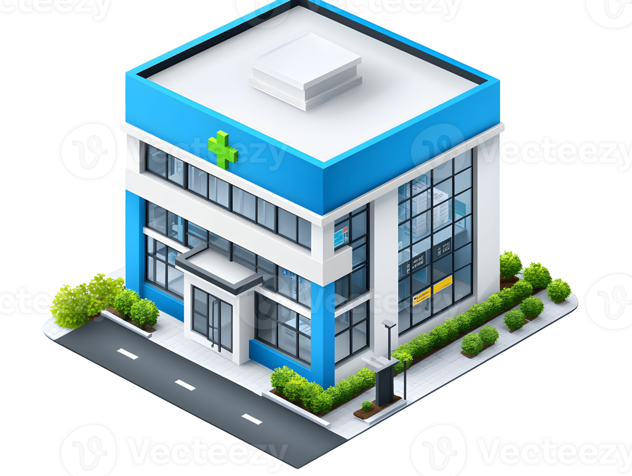 Modern Medical Clinic Building Illustration png