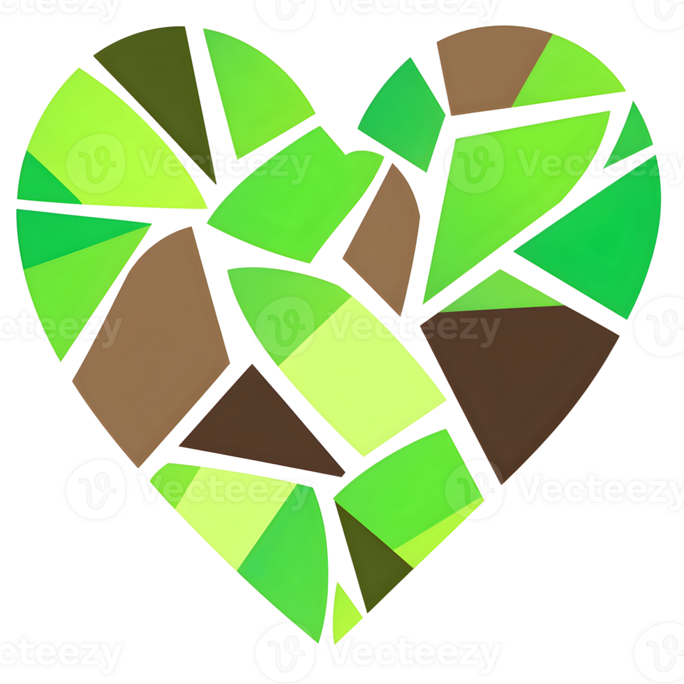 Abstract Colorful Mosaic Heart Design png