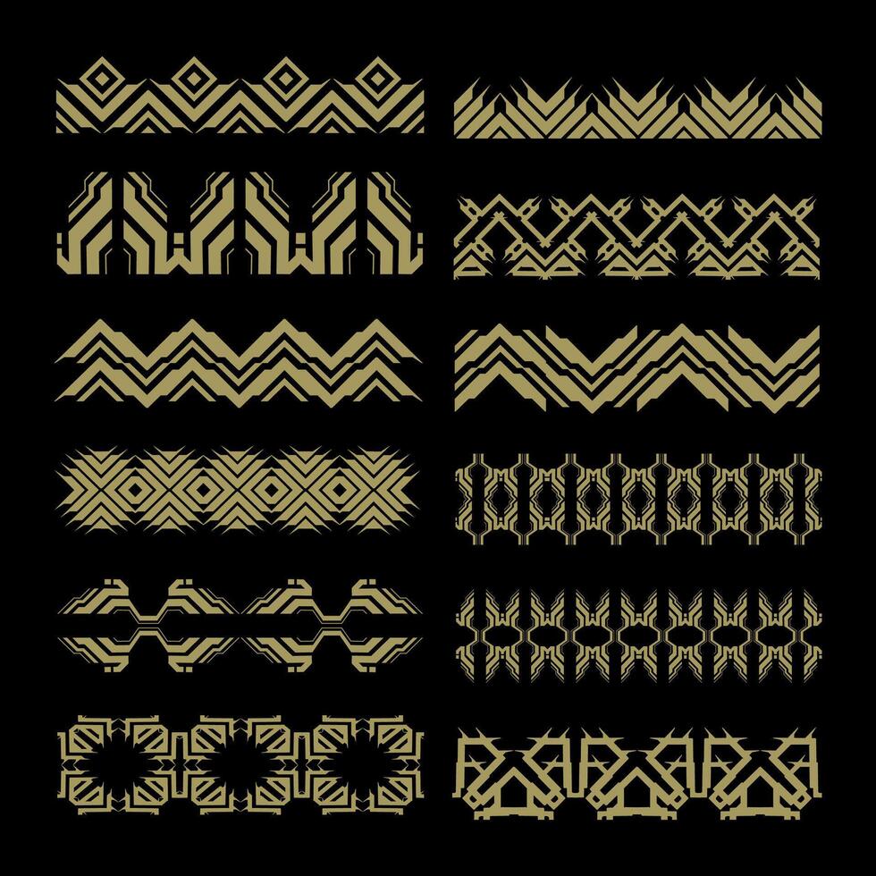 Royal Golden Geometric Futuristic Element Collection vector