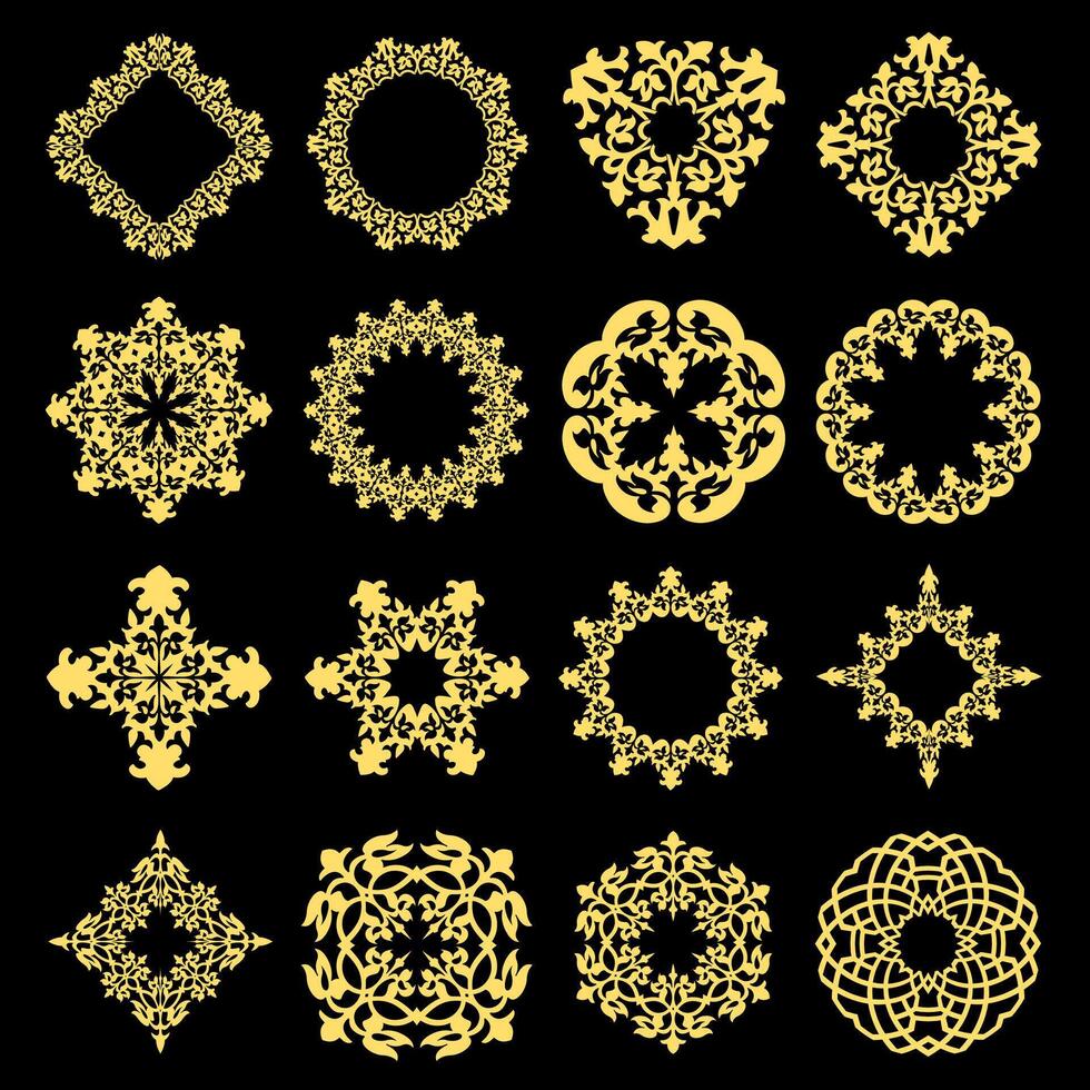 Turkiye Traditional Ethnic Motif Gold Decoration vector