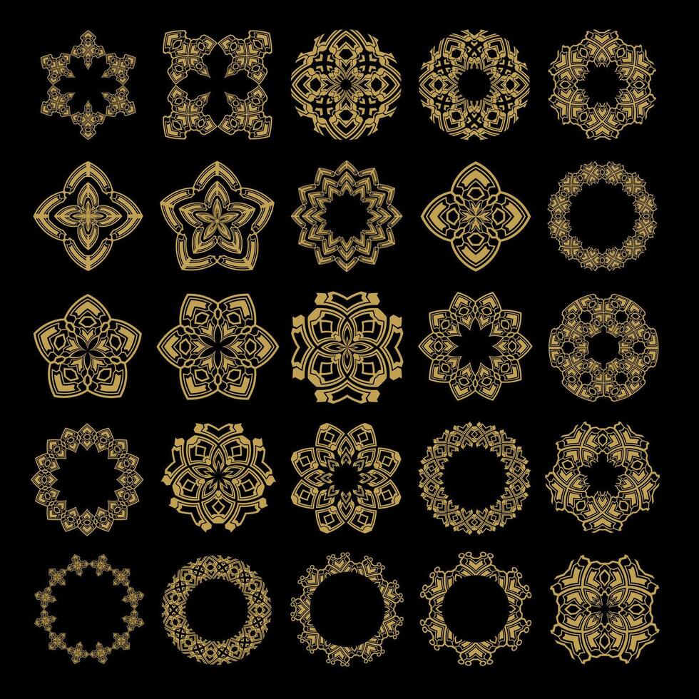 Premium Golden Cyber Tech Elements in Black Background vector