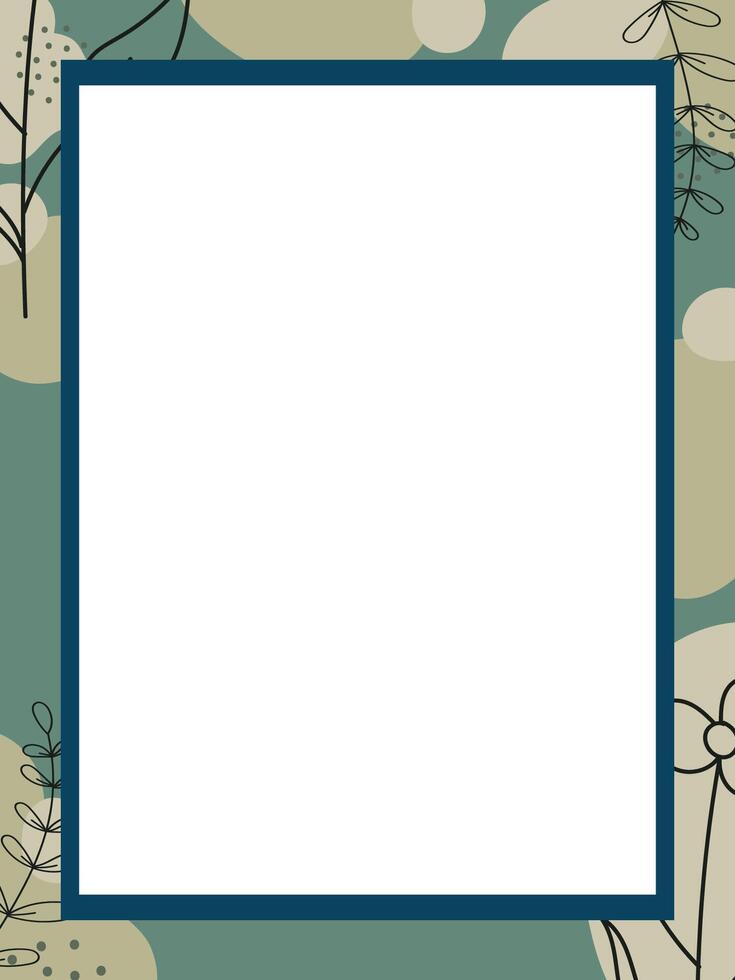 Green Botanical Frame Design vector