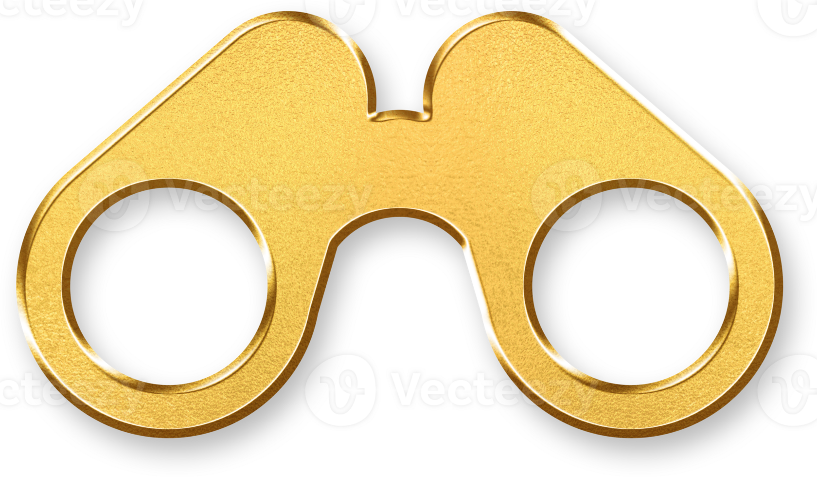 Gold Binoculars Icon 3D Glossy Golden Binocular Symbol with Metallic Shine and Shadowed Effect for Search, Exploration, Observation, and Discovery Applications png