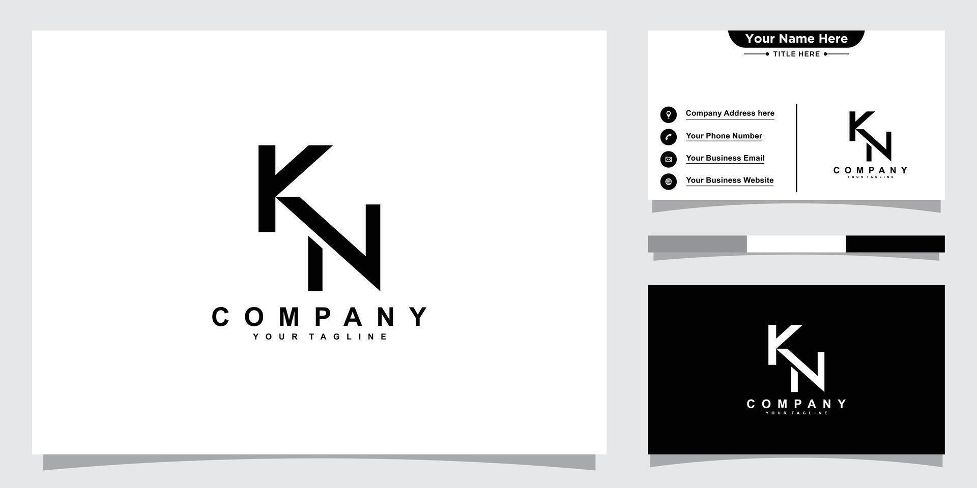 KN, NK Initial Letter Icon Logo Design Illustration. vector