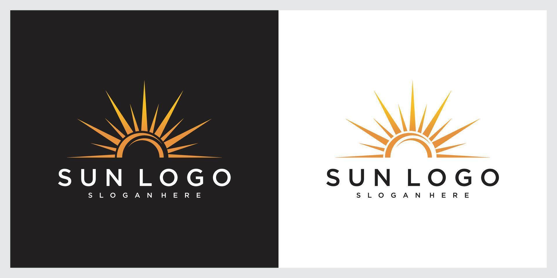 Sun logo design template Icon symbol. vector