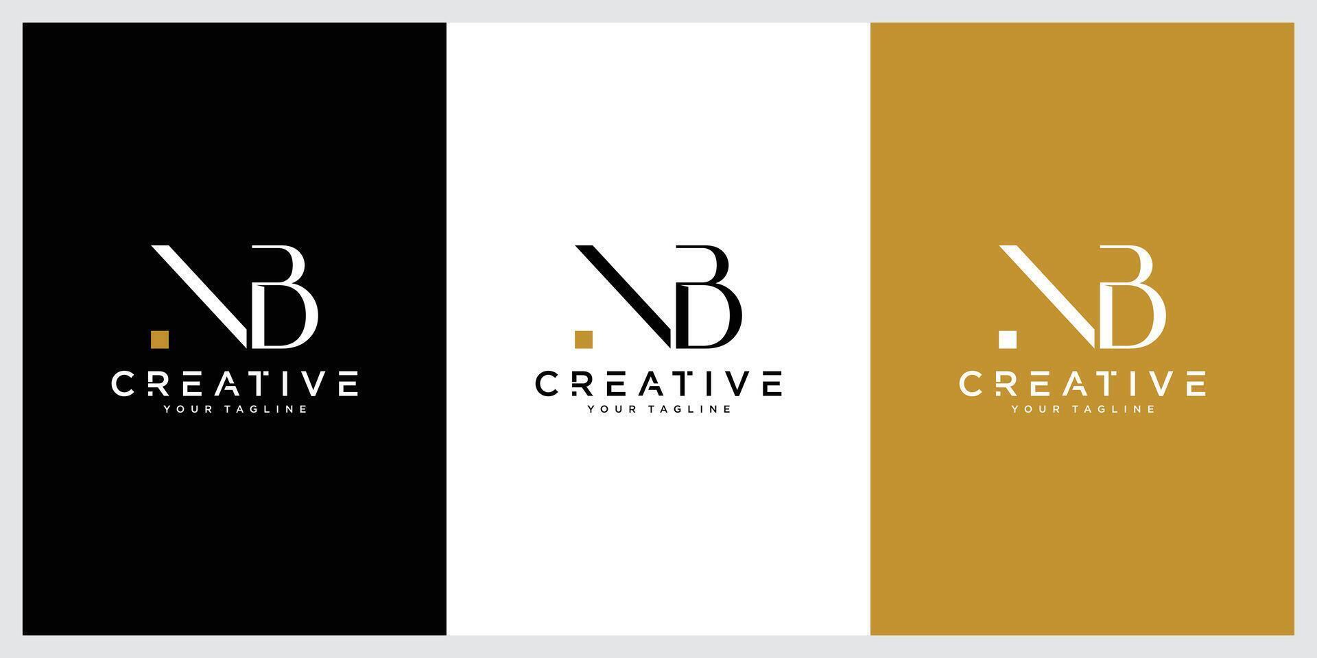 Alphabet letters Initials Monogram logo NB, BN vector
