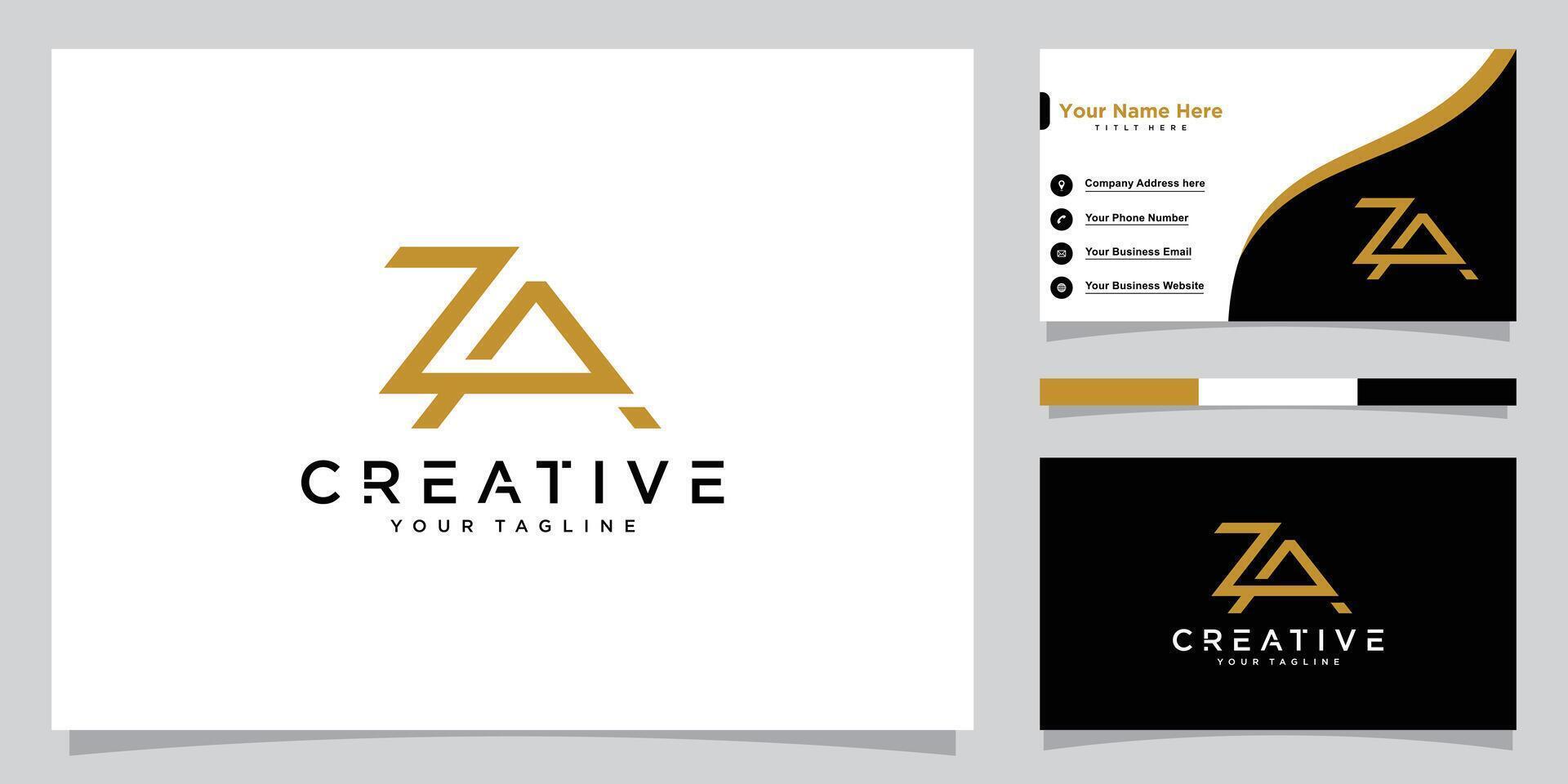 Initial ZA, AZ Alphabets Letters Logo Monogram . vector