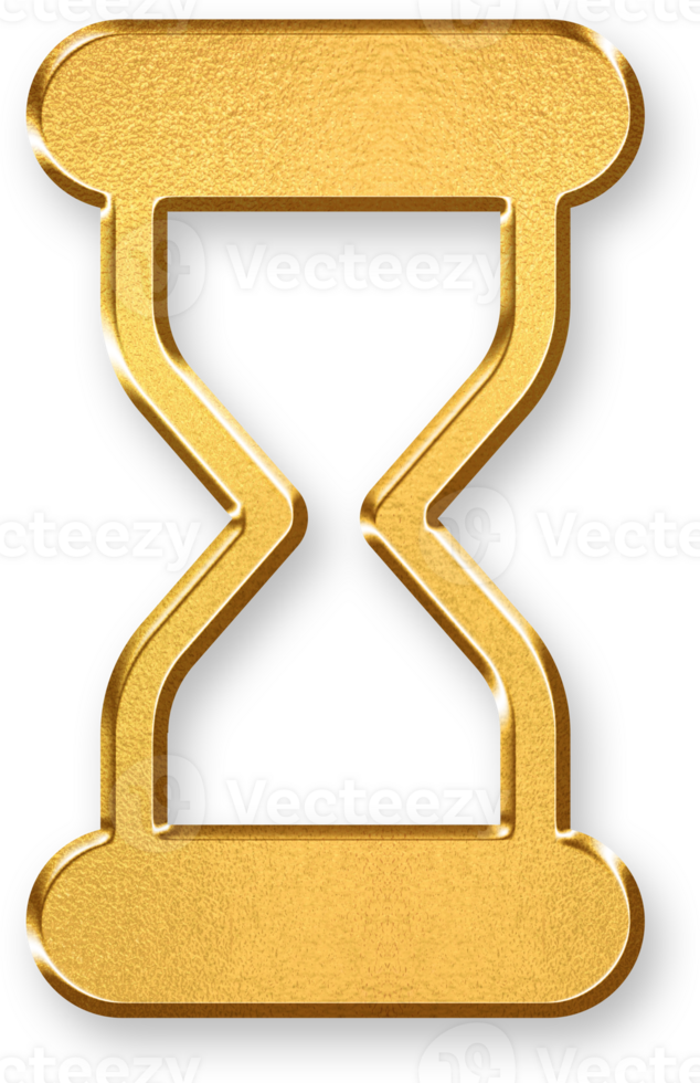 Gold Countdown Icon 3D Glossy Golden Timer Symbol with Metallic Shine and Shadowed Effect for Time Tracking, Event Reminders, and Digital Clock Concepts png