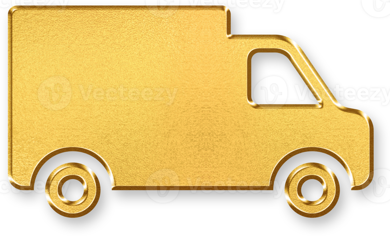 Gold Shipping Icon 3D Glossy Golden Delivery Box Symbol with Metallic Shine and Shadowed Style for Logistics, Cargo, E Commerce Fulfillment, and Parcel Handling Concepts png