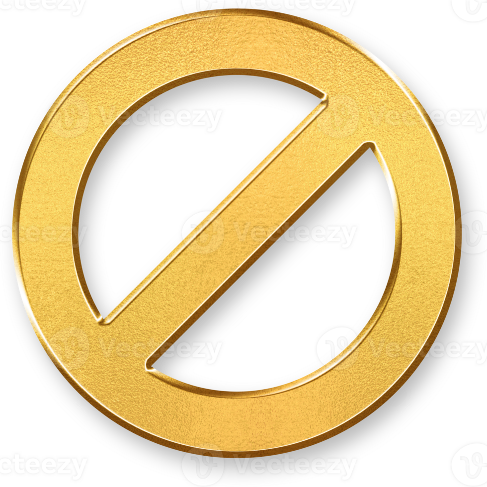 Gold Block Icon 3D Glossy Golden Square or Stop Symbol with Metallic Shine and Shadowed Effect for Restrictions, Prohibition, Access Denial, and System Control Concepts png