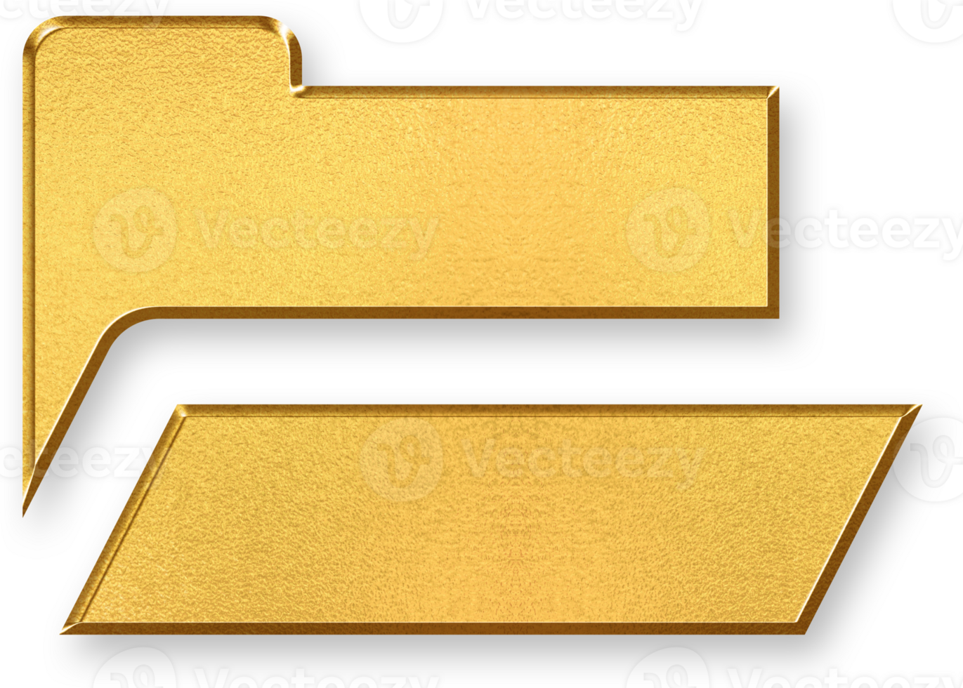 Gold Folder Icon 3D Glossy Golden Folder Symbol with Metallic Shine and Shadowed Effect for Document Management, File Organization, and Data Storage Design Concepts png