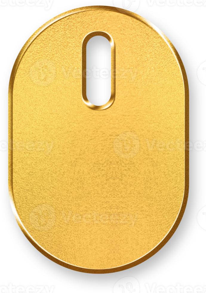 Gold Pointer Icon 3D Glossy Golden Arrow Cursor Symbol with Metallic Shine and Shadowed Style for Navigation, Interaction, Selection, and Digital Control Concepts png