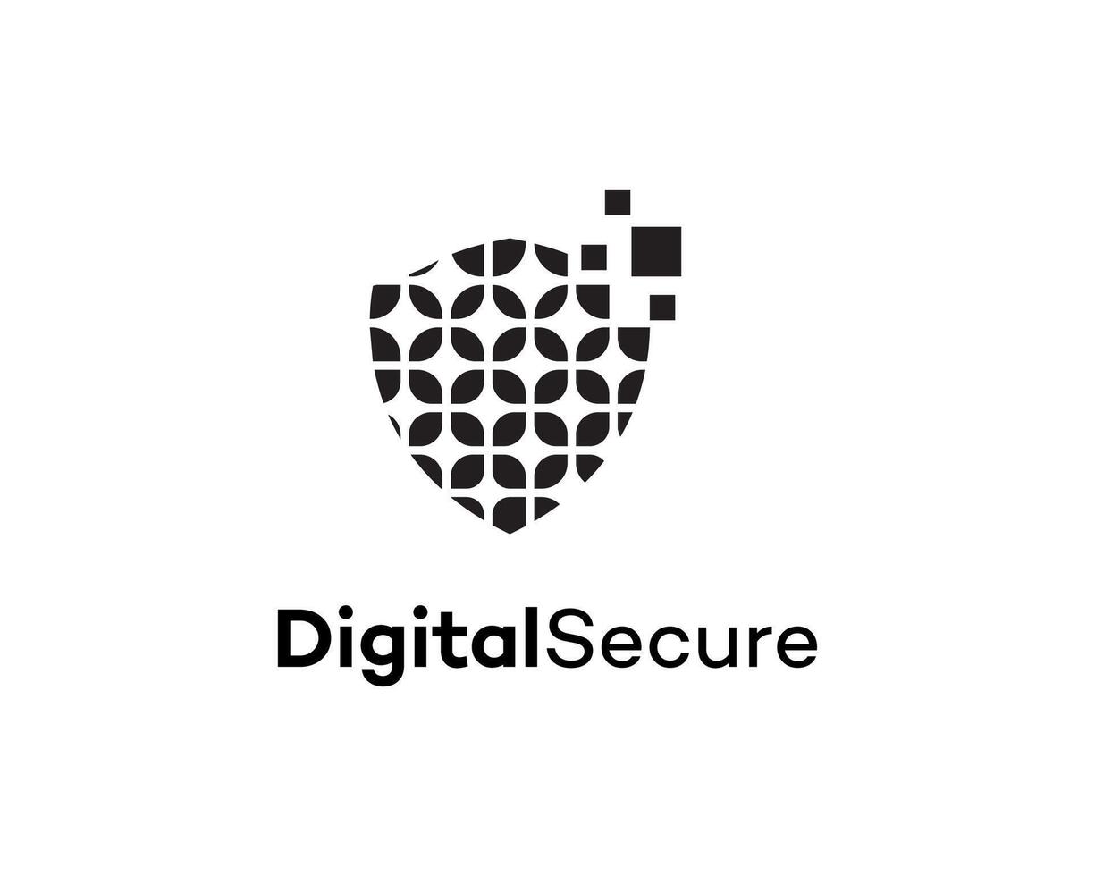 DigitalSecure Shield Icon, Data Protection, Pixelated Design, Secure System, Privacy, Online Safety, vector