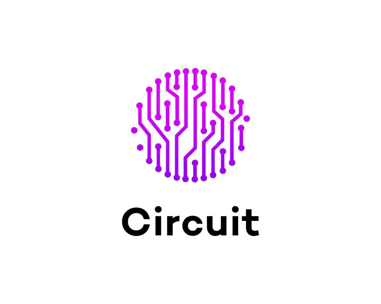 Abstract Circuit Board Technology Logo Design Graphic Purple vector