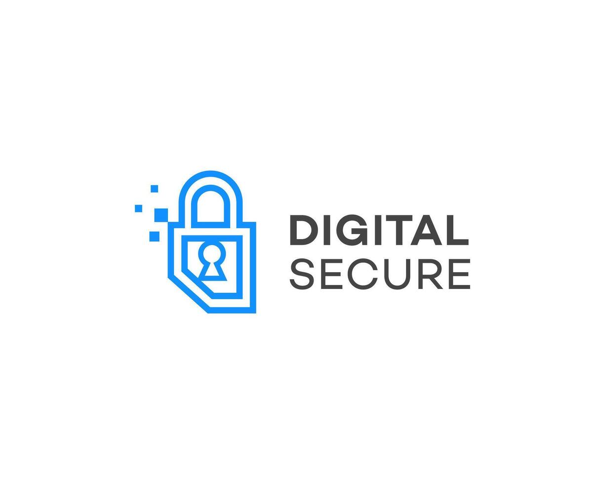Digital Secure Data Protection Online Privacy Lock Icon vector