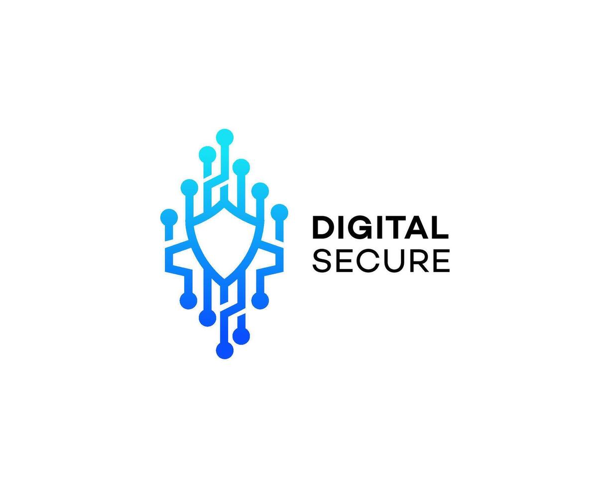 Digital Secure Shield Cyber Protection, Data Security, Network Safety vector