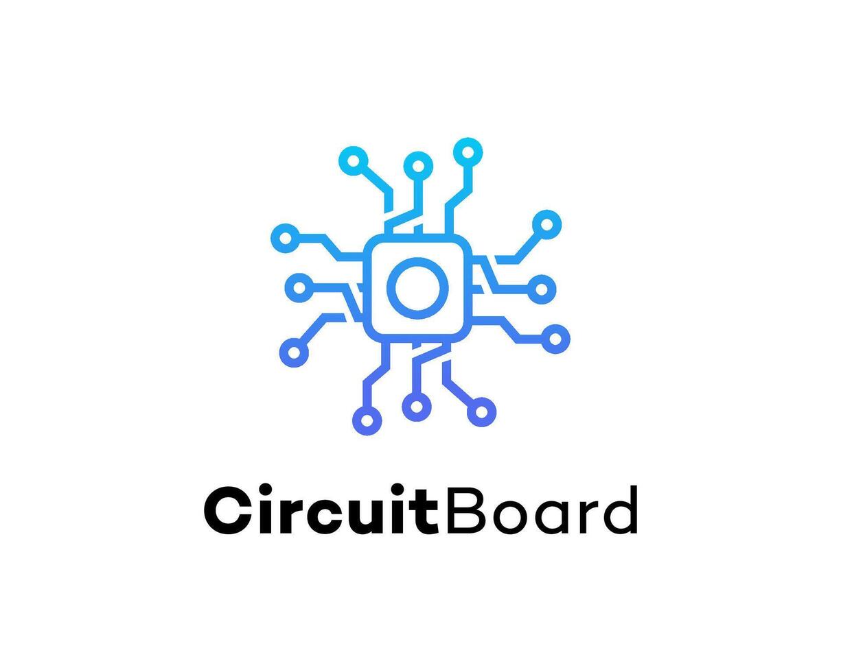 Circuit Board Technology Microchip Connections, Digital Innovation vector