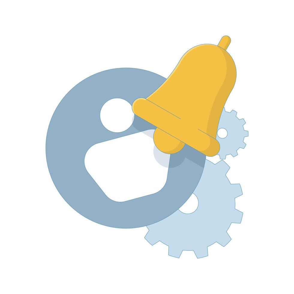 Account activity notification, user account avatar with notification bell icon, notifications and user updates. Perfect for mobile apps, websites, dashboards and UI elements. Flat cartoon design. vector