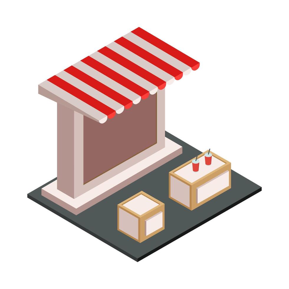 Open Stall Isometric vector