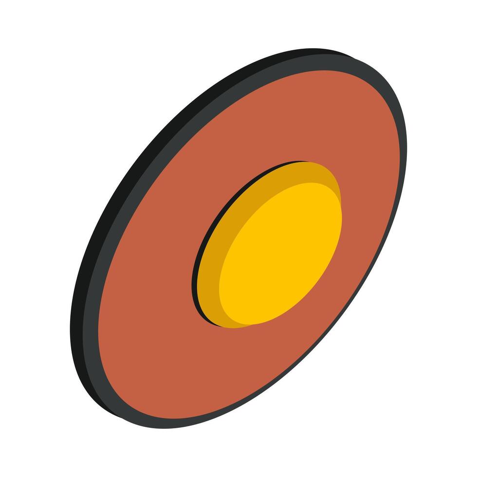 Wooden Shield Isometric vector