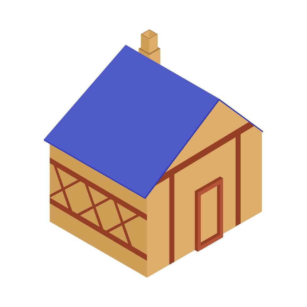 Medieval House Isometric vector