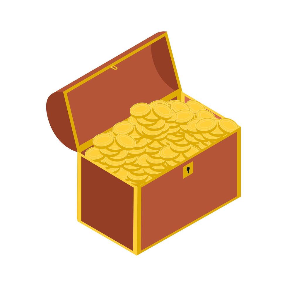 Opened Treasure Chest Isometric vector
