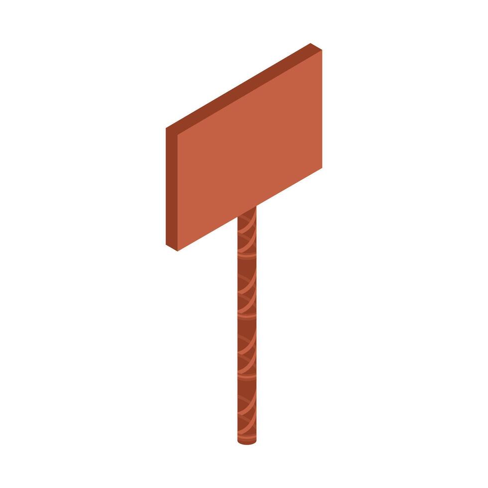 Wooden Board Sign Isometric vector