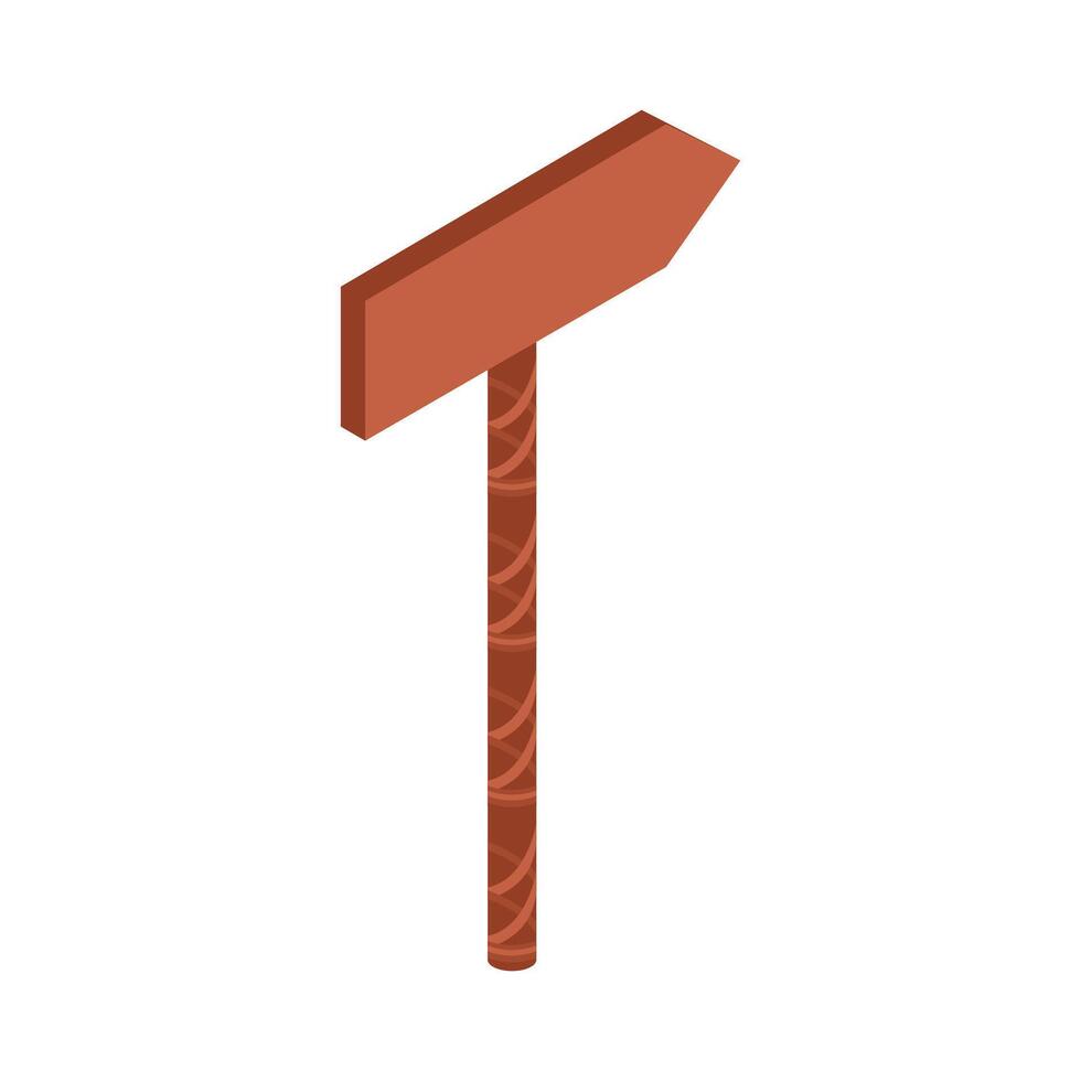 Directional Wooden Board Isometric vector