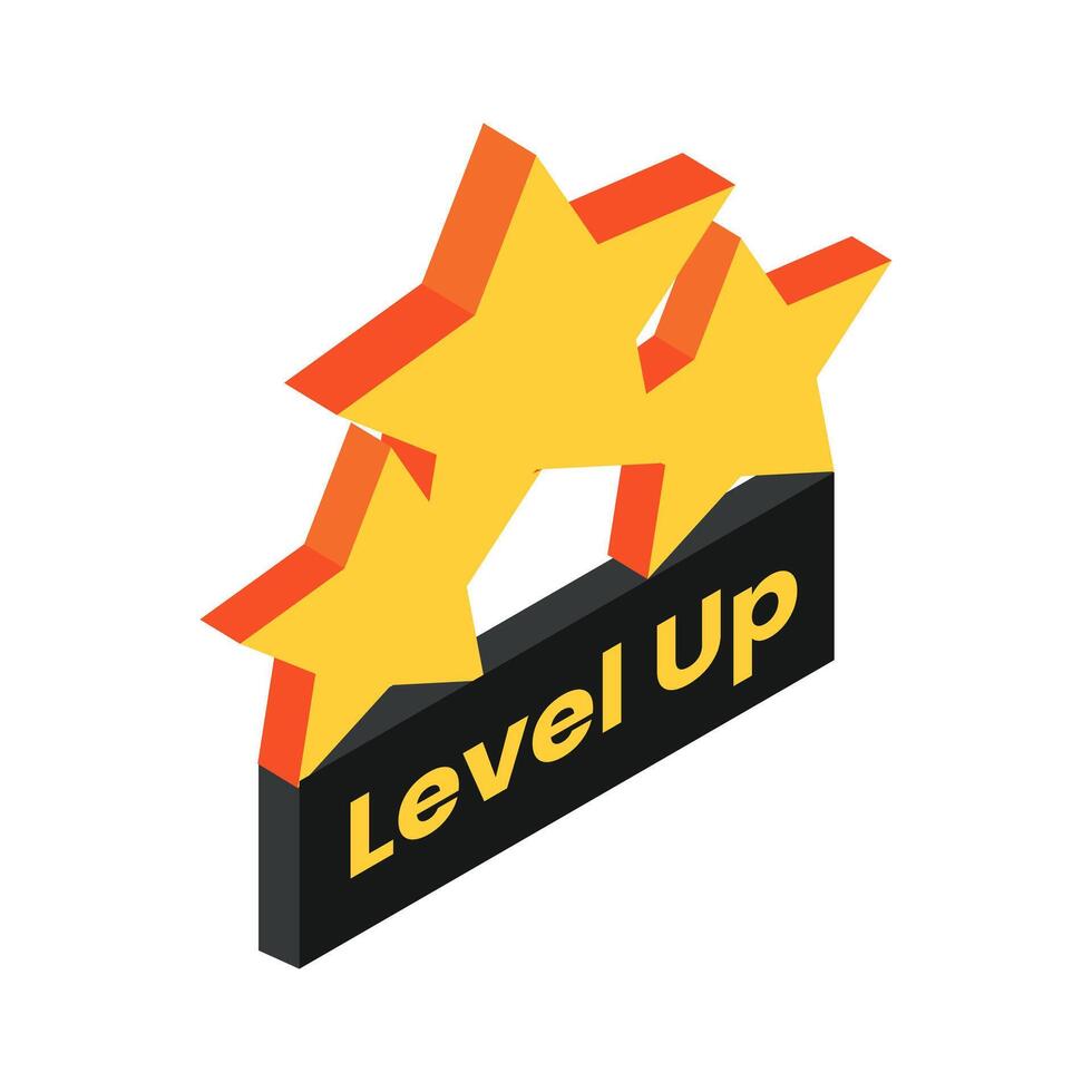Level Up Star Isometric vector