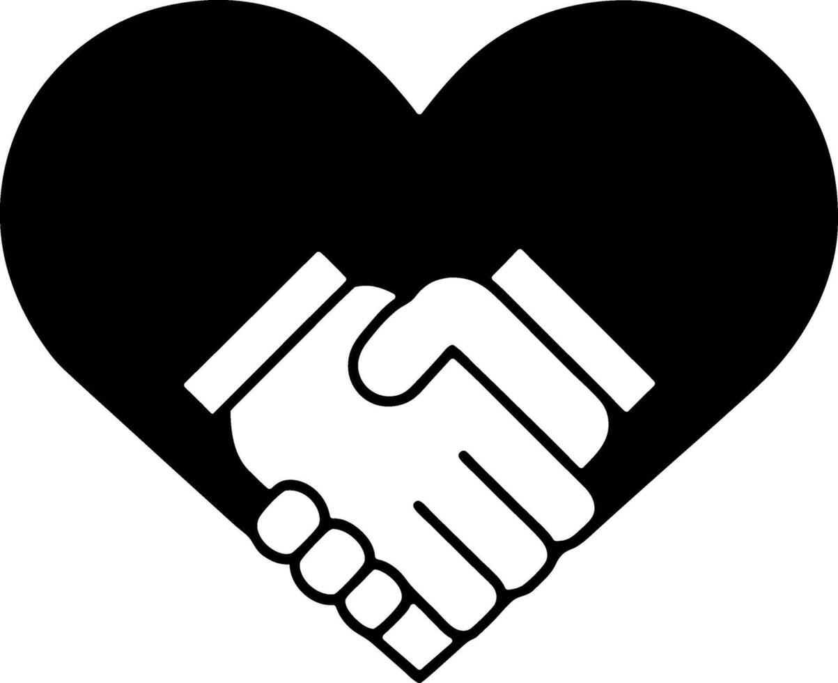 Handshake inside a Heart Symbol of Partnership and Love vector