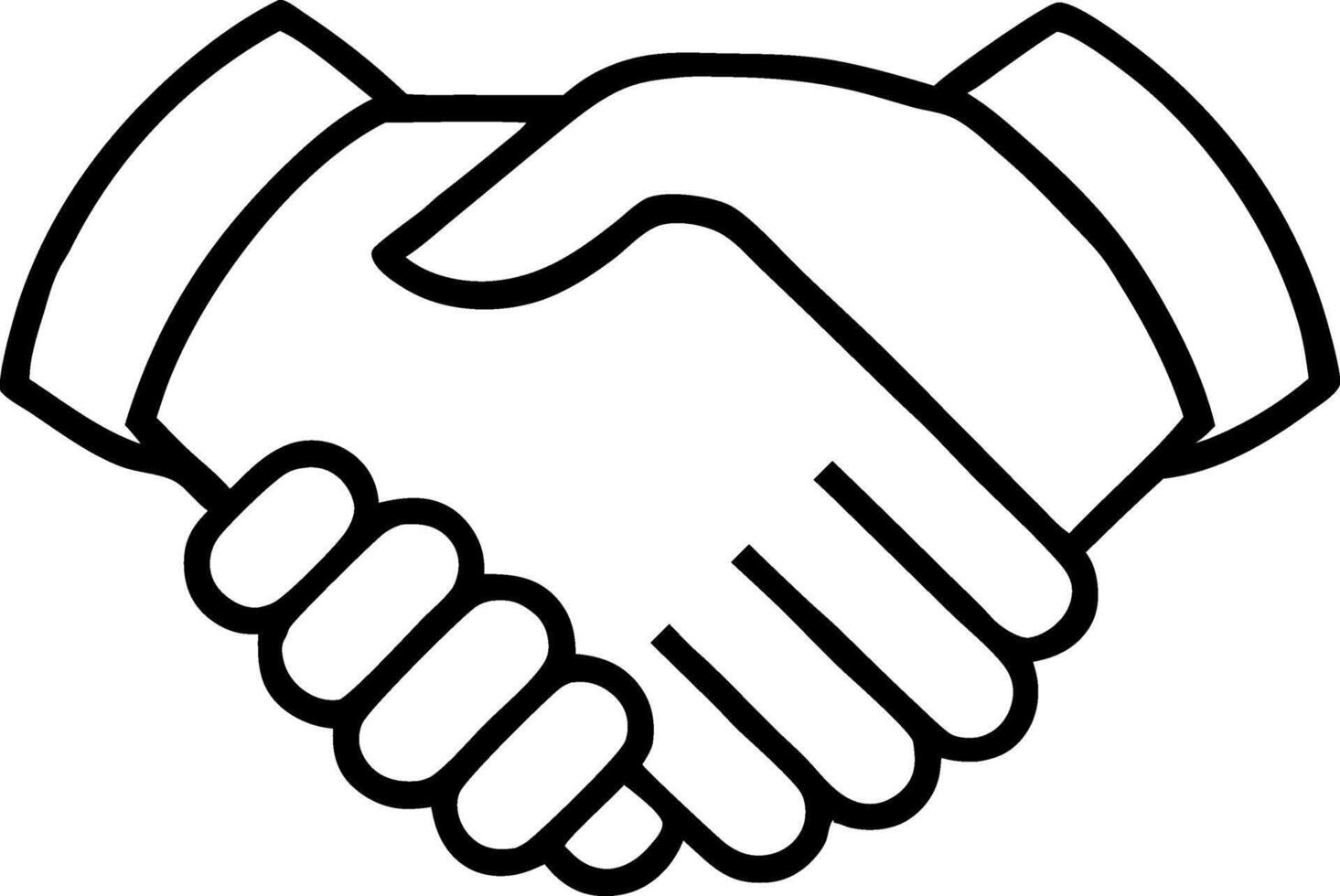 Simple Black Outline Handshake Icon Graphic vector