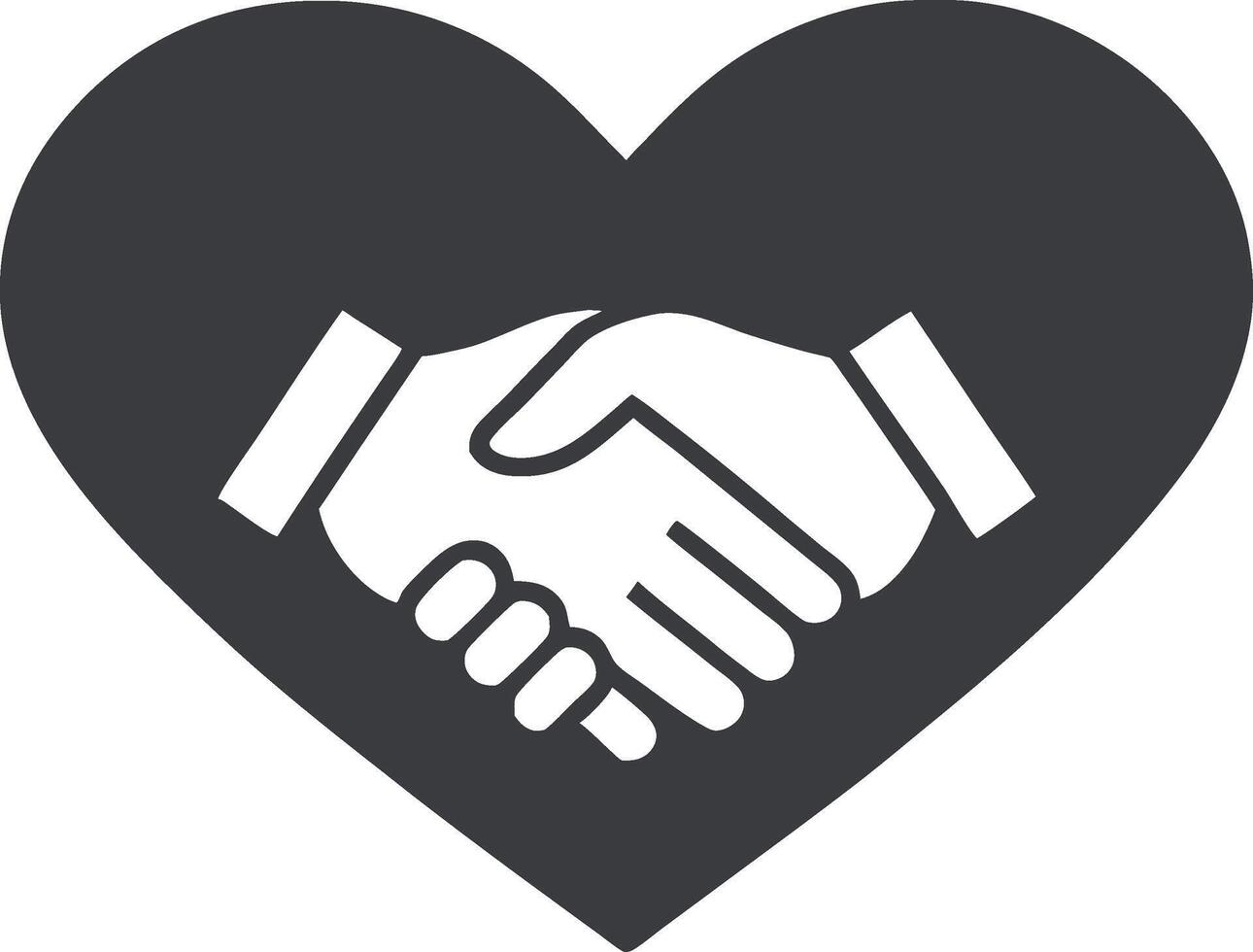 Heart Shape Handshake Representing Love and Partnership vector