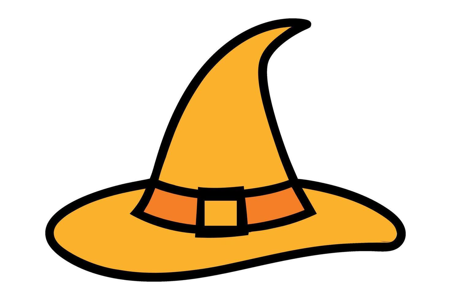 Cartoon Witch Hat Illustration Orange and Black vector