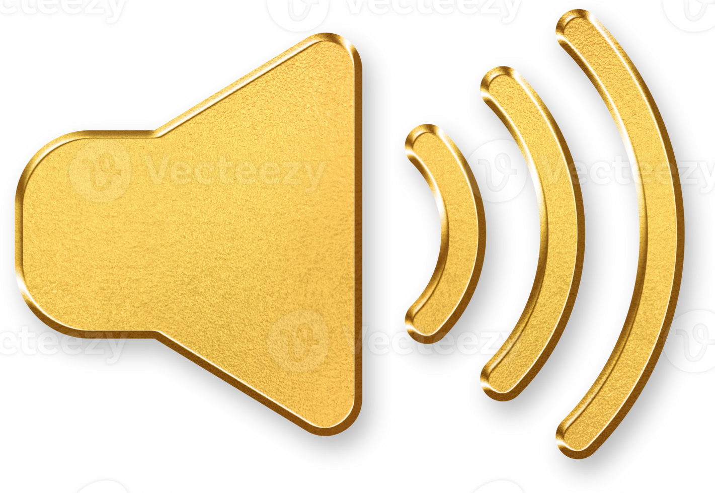 Gold Sound Waves Icon 3D Glossy Golden Waveform Symbol with Metallic Shine and Shadowed Style for Audio Frequency, Music Playback, Voice Input, and Sound Based Visualization Interfaces png