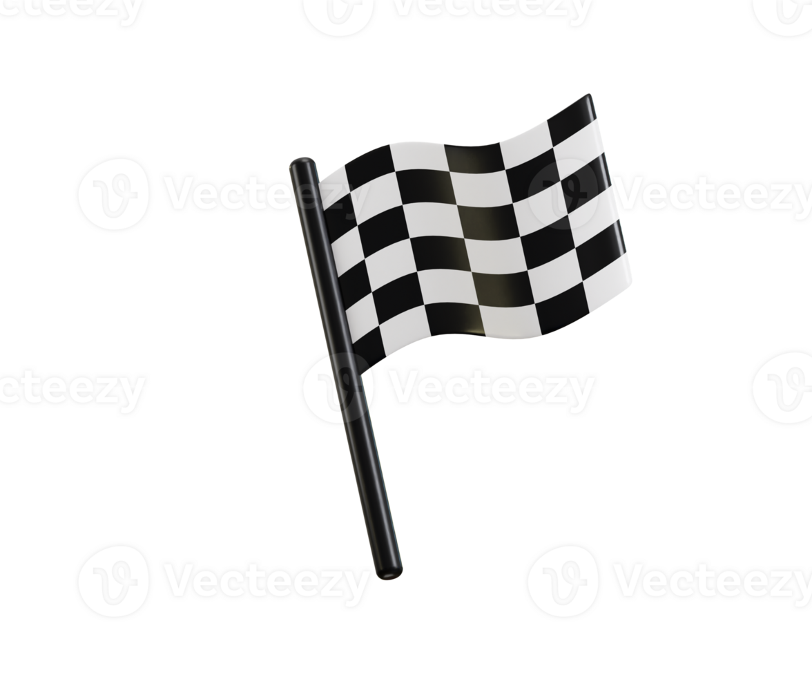 Grand Prix Flag Icon 3d render concept of Racing Finish Line Symbol illustration png