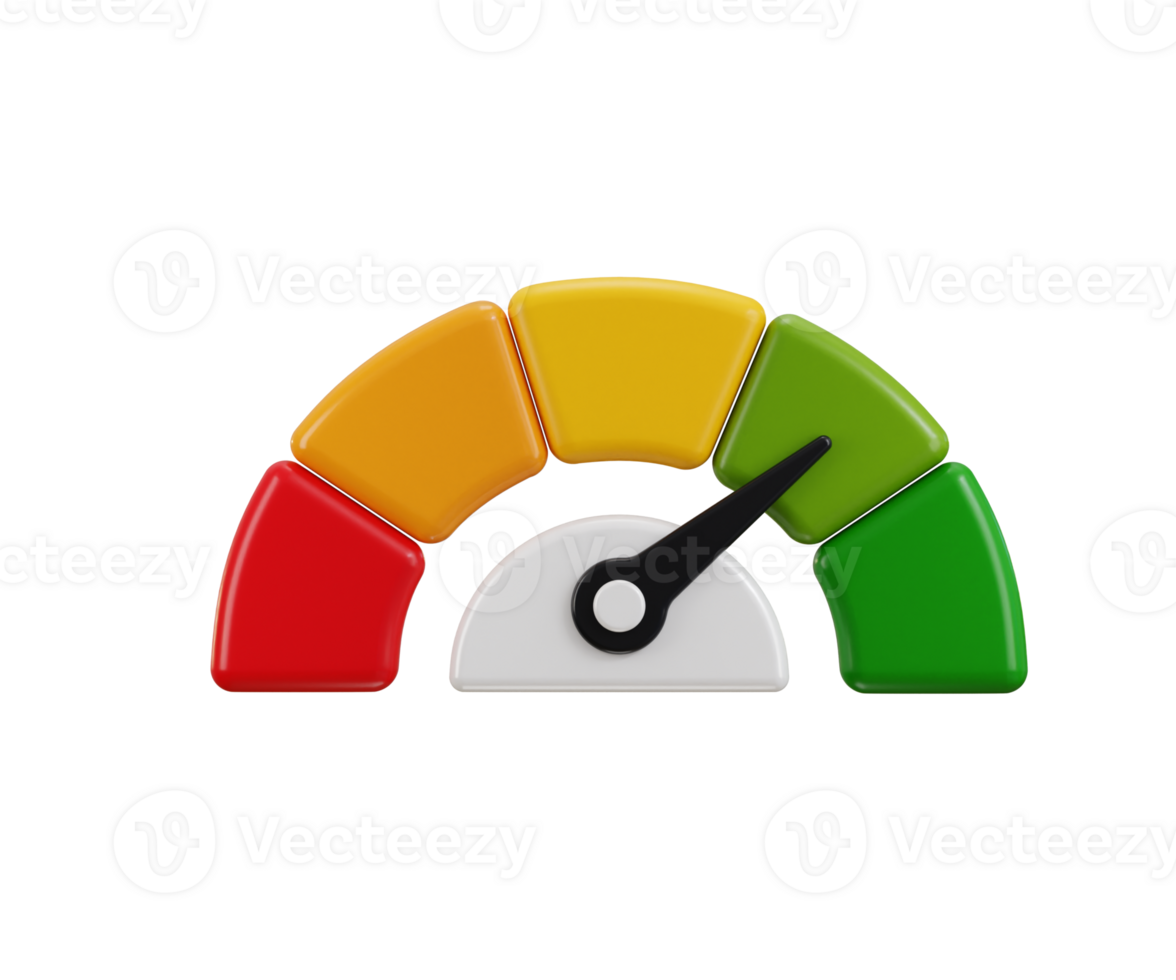 Speedometer icon 3d render concept of tachometer, speedometer, indicators Symbol illustration png