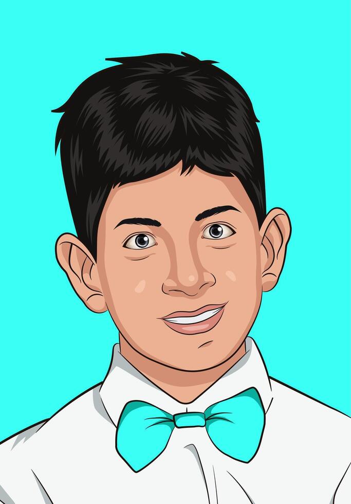 Anime Style Boy in Formal Outfit vector