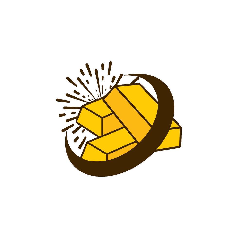 Gold bar icon illustration vector