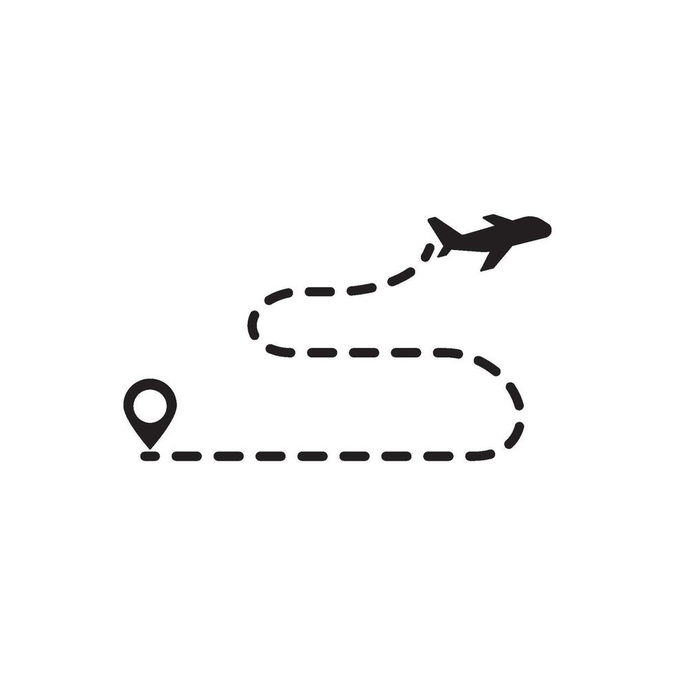 A plane is flying over a map with a pin pointing to it vector