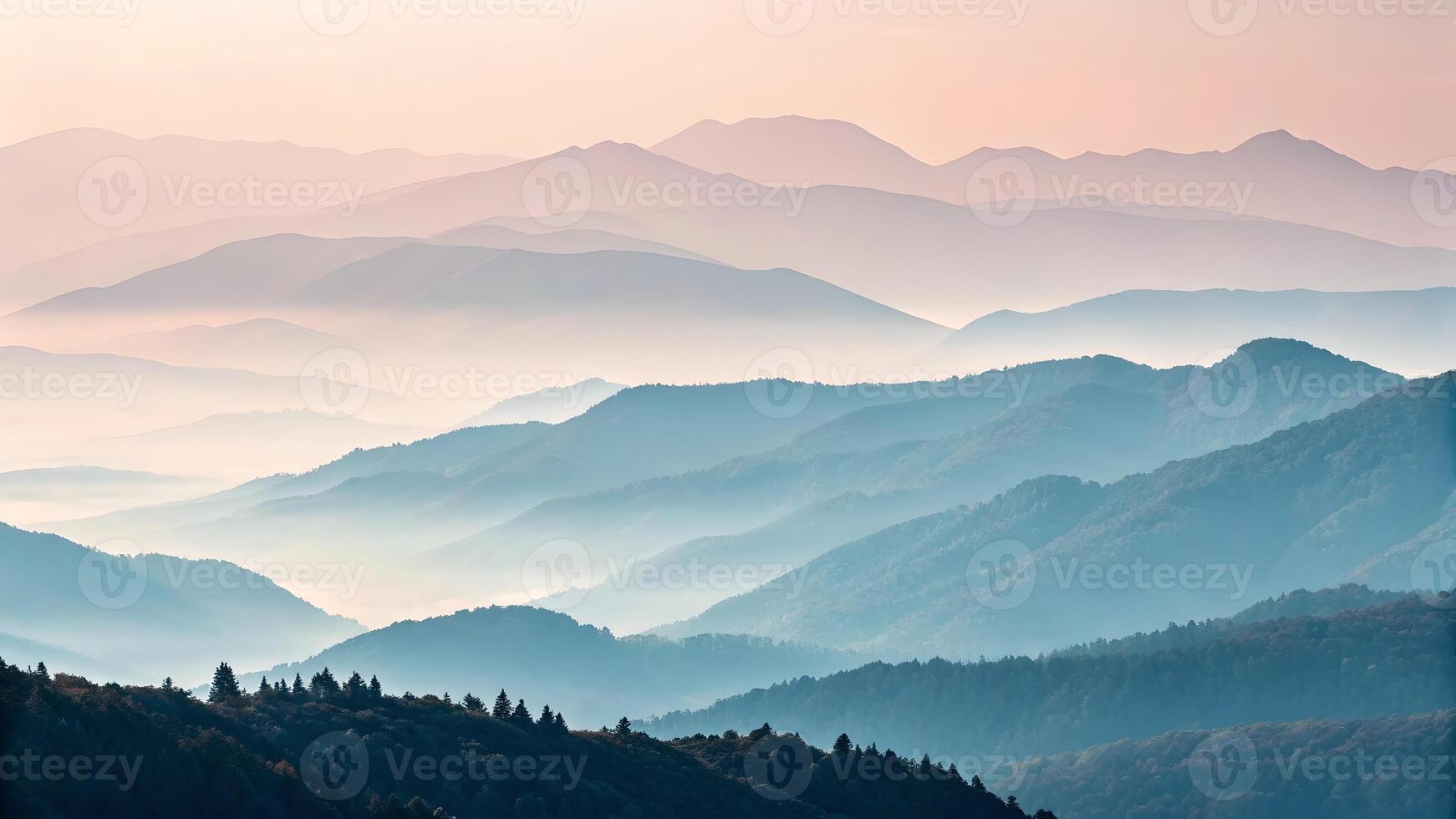 Majestic mountain range with misty layers in serene landscape for nature enthusiasts and photographers mist photo