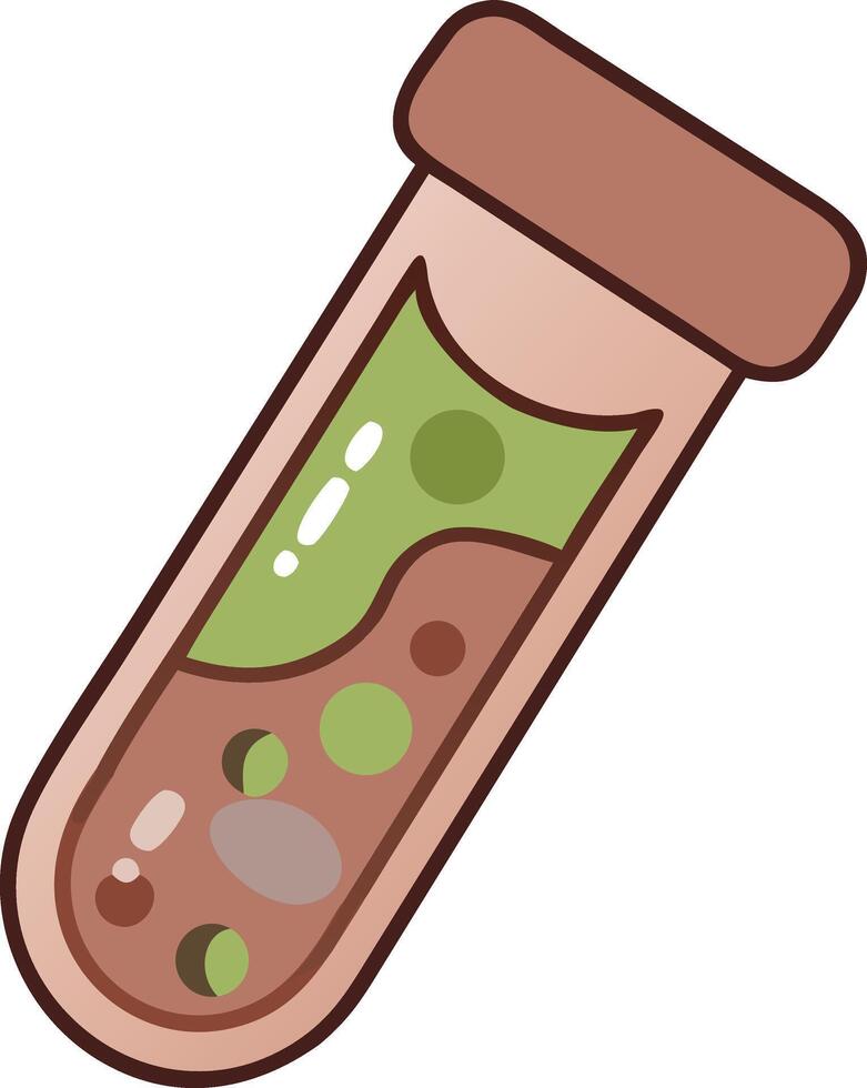 a test tube with a green liquid inside vector