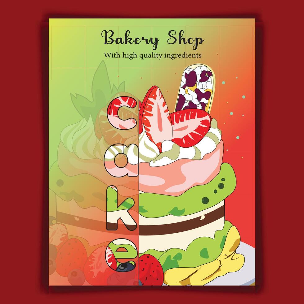 Cake flyer design for any party vector