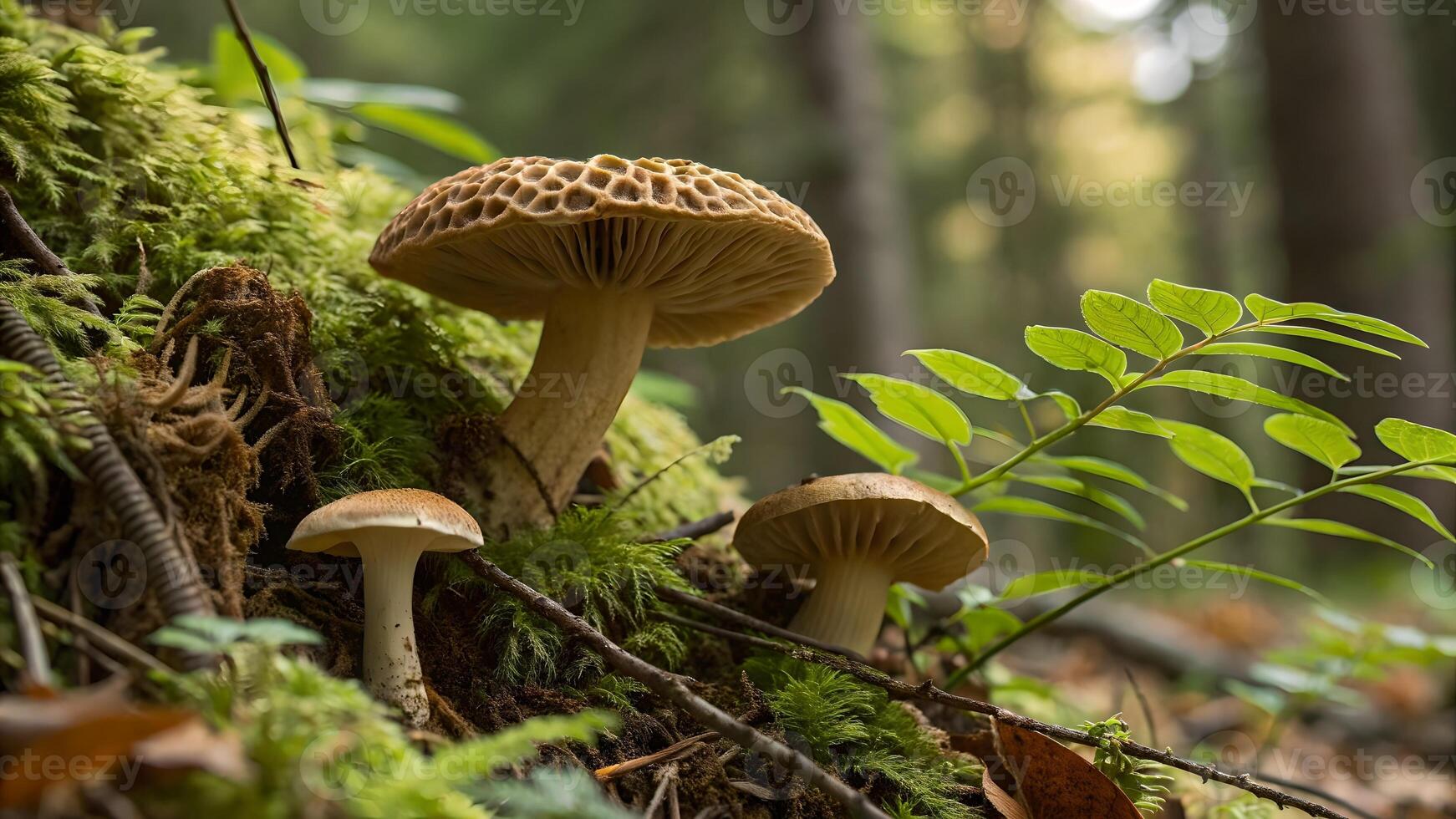 Mushrooms in Enchanted Forest Close-Up for Nature Lovers and Photography Enthusiasts, Capturing the Mystical Beauty of Wild Fungi in Their Natural Habitat with Soft Lighting and Vibrant Colors nature photo