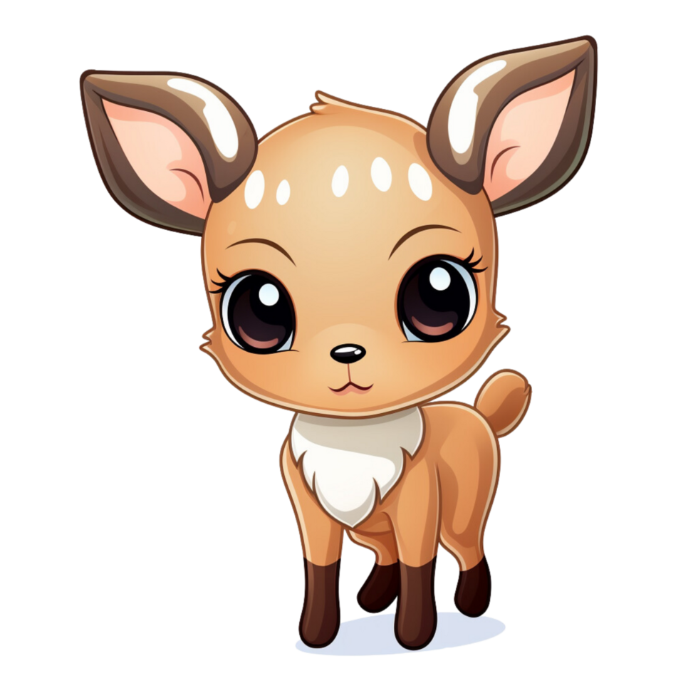 A cartoon deer with big eyes and big ears png