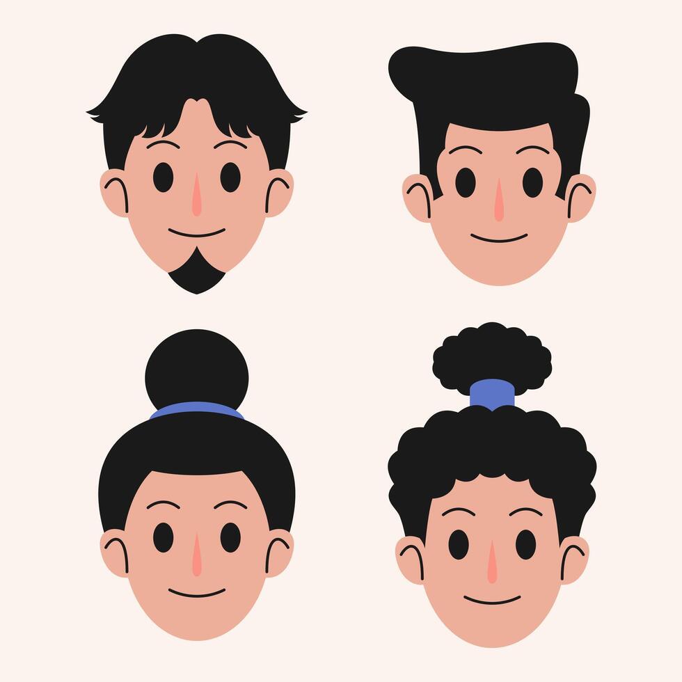 Avatar's Character People Illustration Set vector