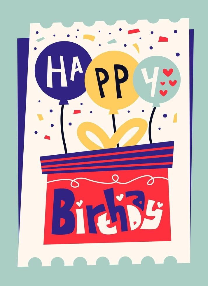 Greeting Card Birthday Invitation Illustration vector
