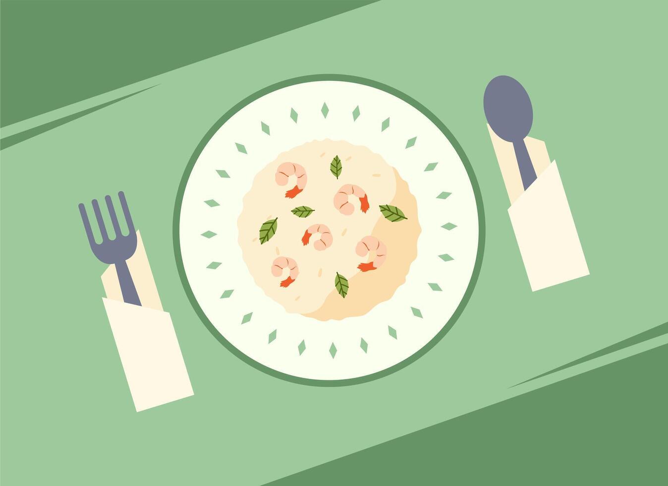 Cuisine Risotto Dish Illustration vector