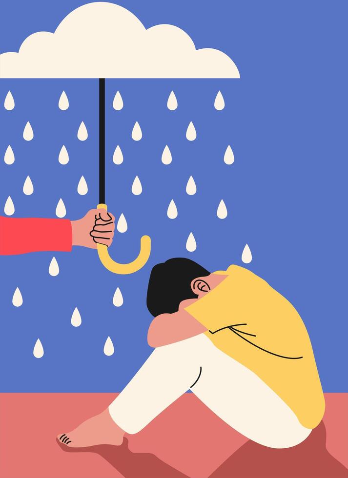 Conceptual Rainy Metaphor Abstract Illustration vector
