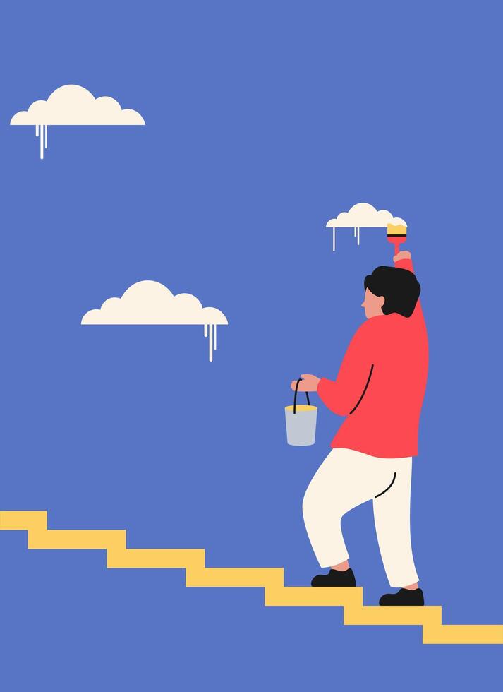 Conceptual Paint The Sky Metaphor Illustration vector