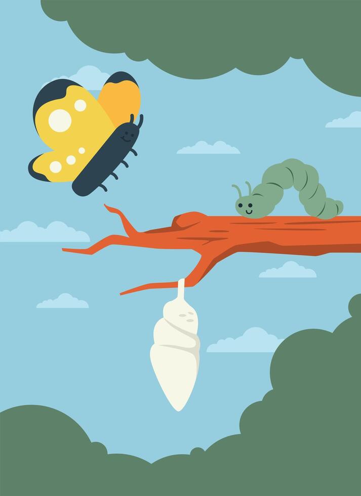 Insect Butterfly Metamorphosis Illustration vector